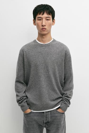 Wool blend round neck knit sweater — Anthracite grey 2