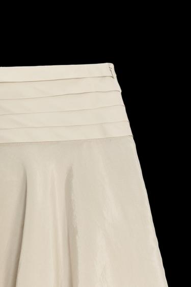 FALDA ASIMÉTRICA VOLANTES ZW COLLECTION - Beige / Verde de Zara