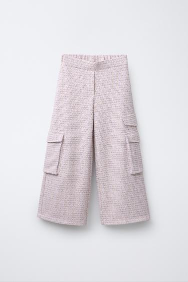TEXTURED CARGO TROUSERS - Pastel pink by Zara - Image 0