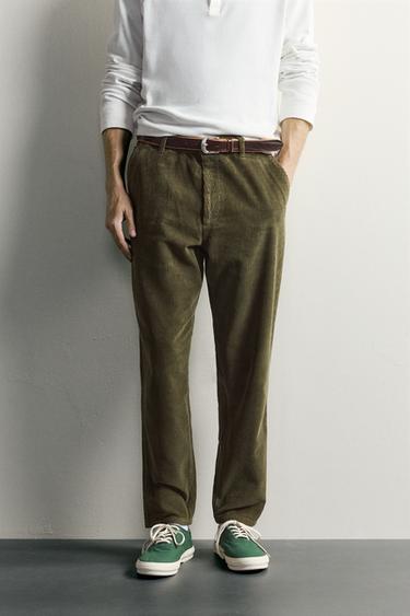 CARROT-FIT CORDUROY PANTS — Khaki 2