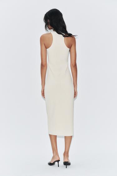 ROBE HALTER STRETCH - Écru de Zara - Image 2