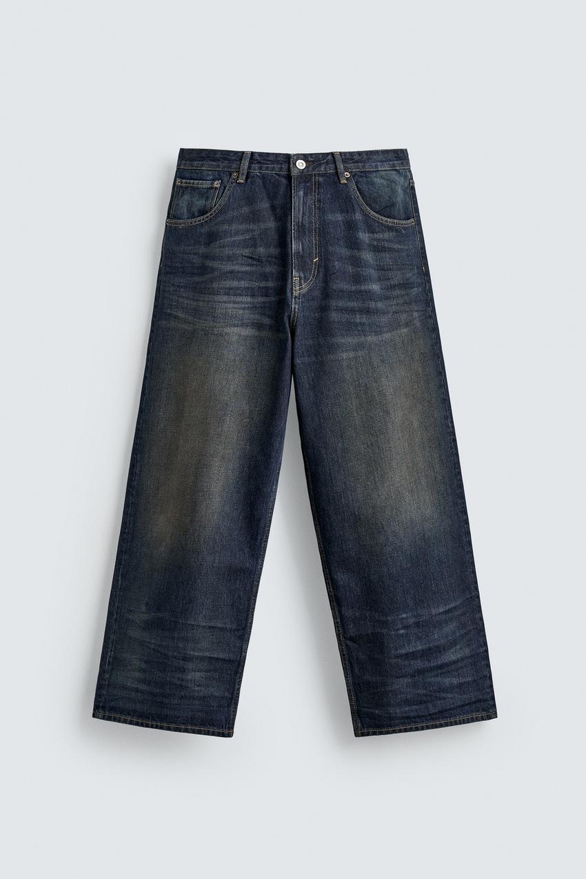 バギーワイドフィットデニムパンツ - ミディアムブルー | ZARA Japan 