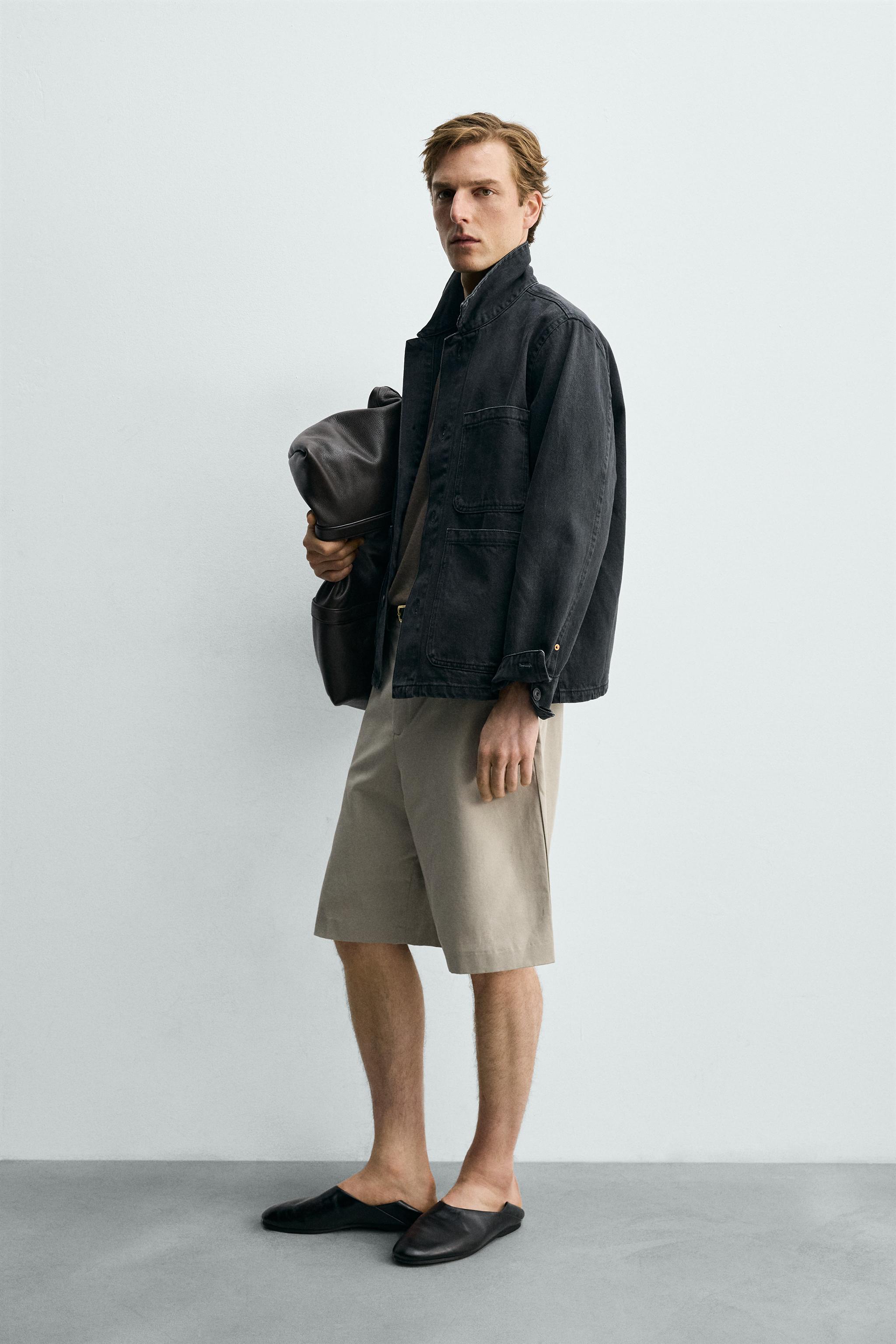 RELAXED FIT LINEN COTTON BLEND SHORTS