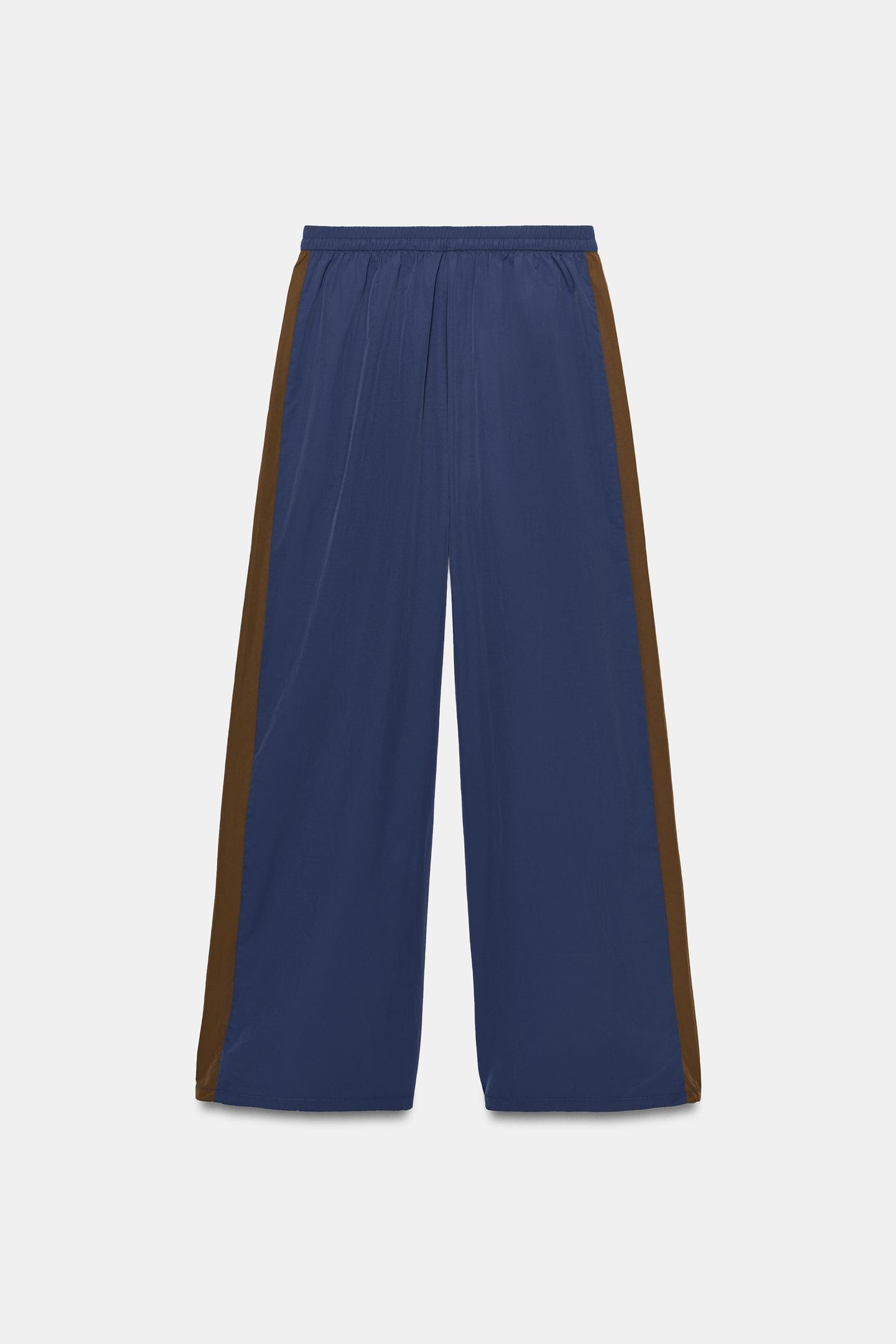 Женские брюки Zara Technical Side Stripe, цвет: Синий — фото 2