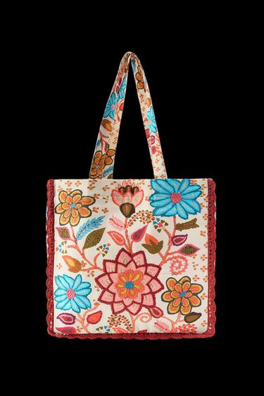 MAXI BAG WITH FLORAL EMBROIDERY PRINT - Multicoloured by Zara - Image 0