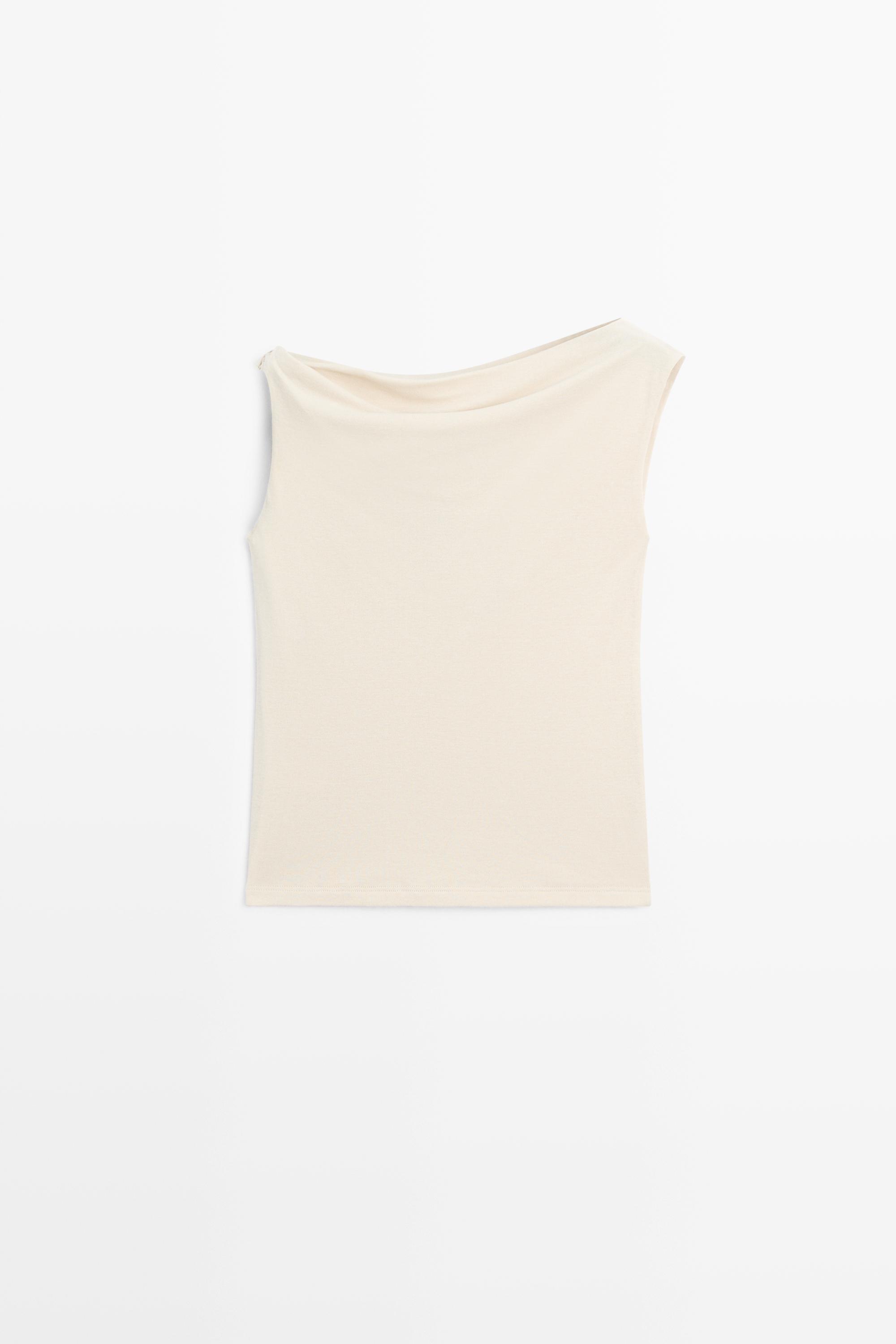 Asymmetric drop sleeve top