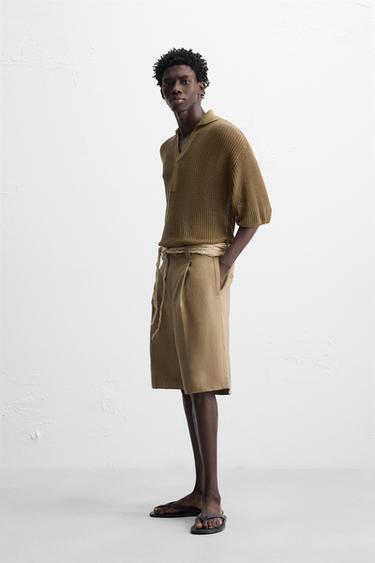 KNITTED POLO SHIRT - Khaki by Zara - Image 3