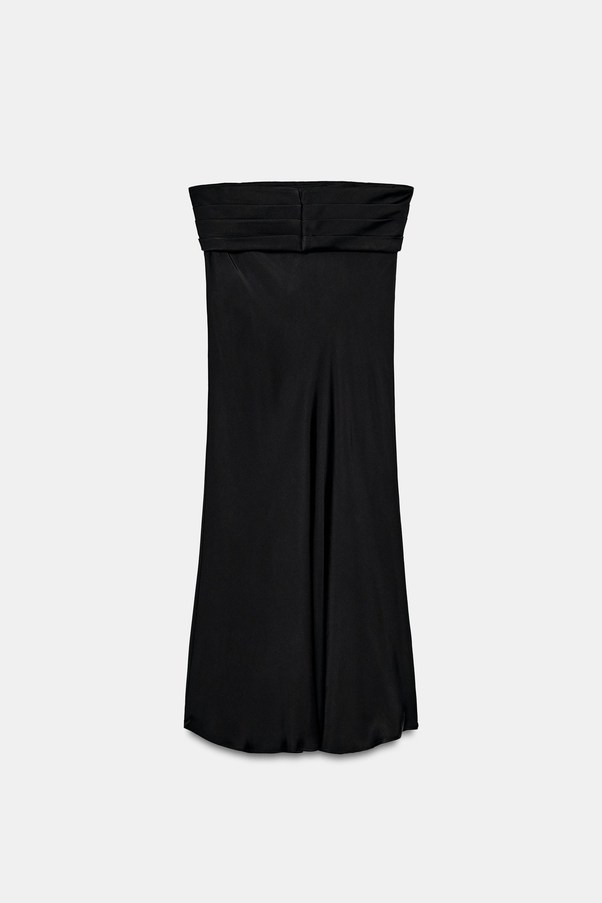 ZW COLLECTION SATIN PENCIL SKIRT - Black | ZARA United States