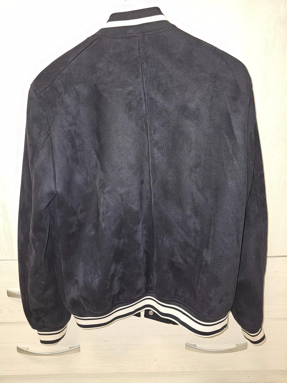 FAUX SUEDE VARSITY BOMBER JACKET - Image 2