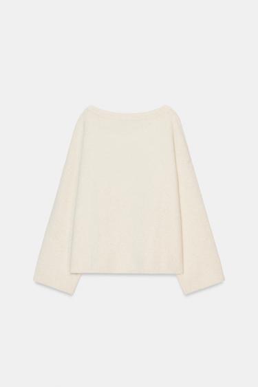 PULL EN MAILLE AVEC FERMOIR - Écru de Zara - Image 6