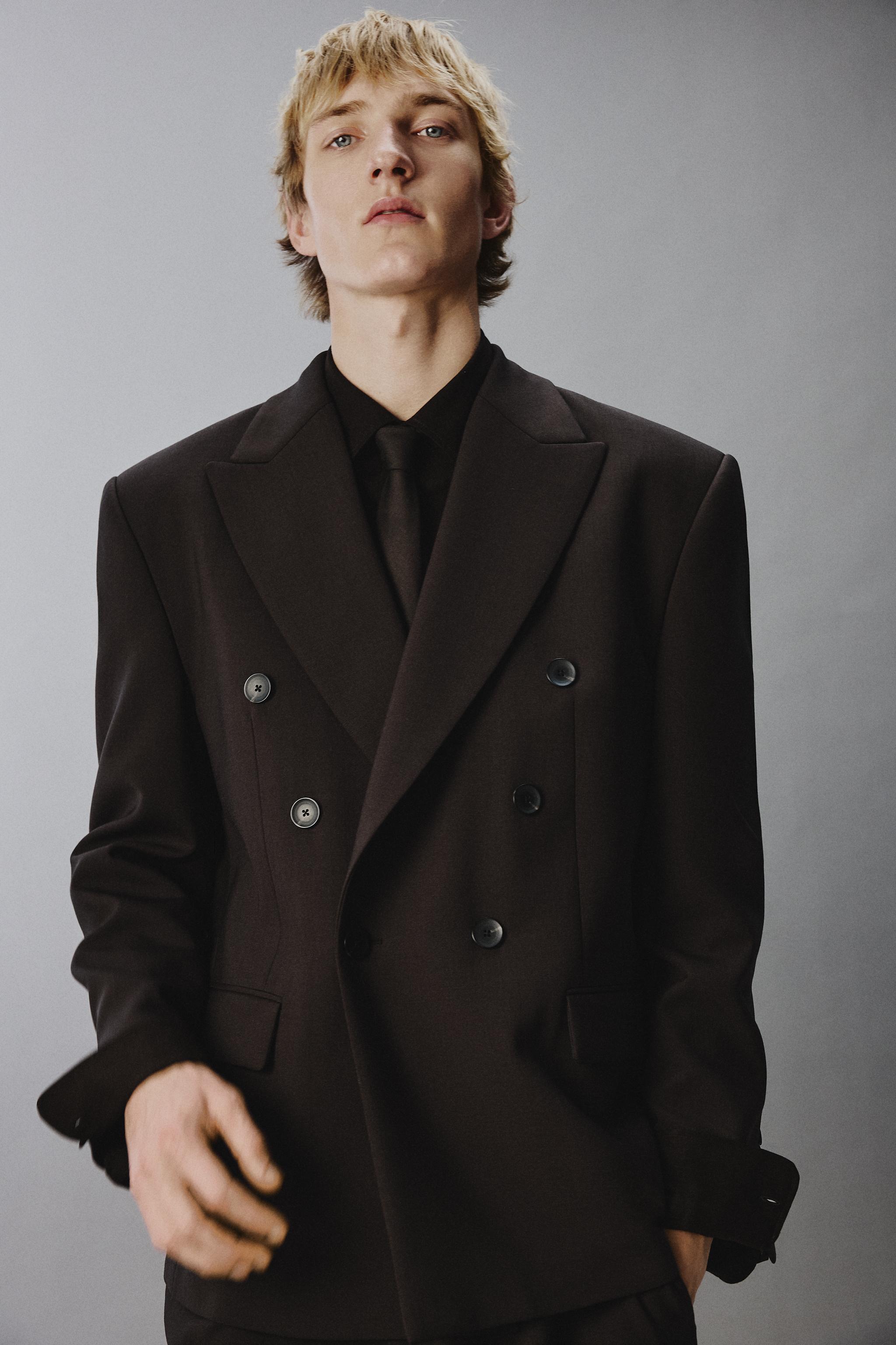 DOUBLE BREASTED 100% LINEN SUIT JACKET - Brown | ZARA United States