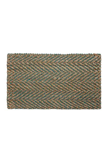 HERRINGBONE JUTE DOORMAT - Sea green by Zara