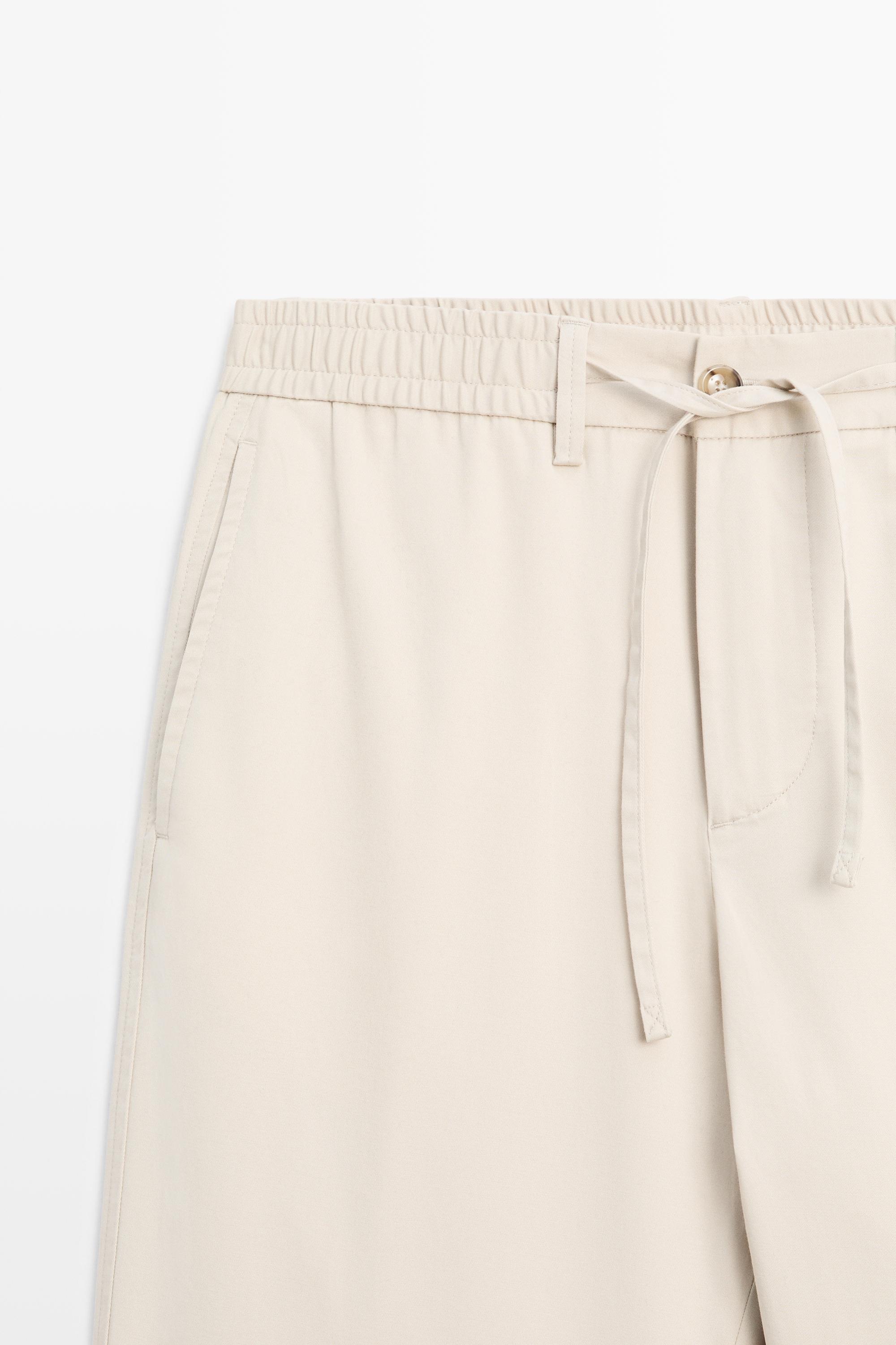 Cotton blend jogger fit pants