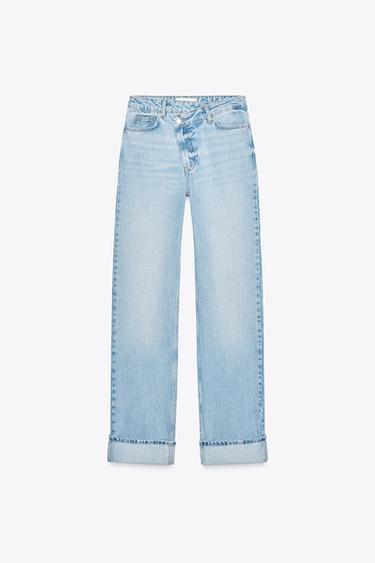 JEAN Z1975 STRAIGHT FULL LENGTH TAILLE HAUTE TAILLE CROISÉE - Bleu clair de Zara - Image 7