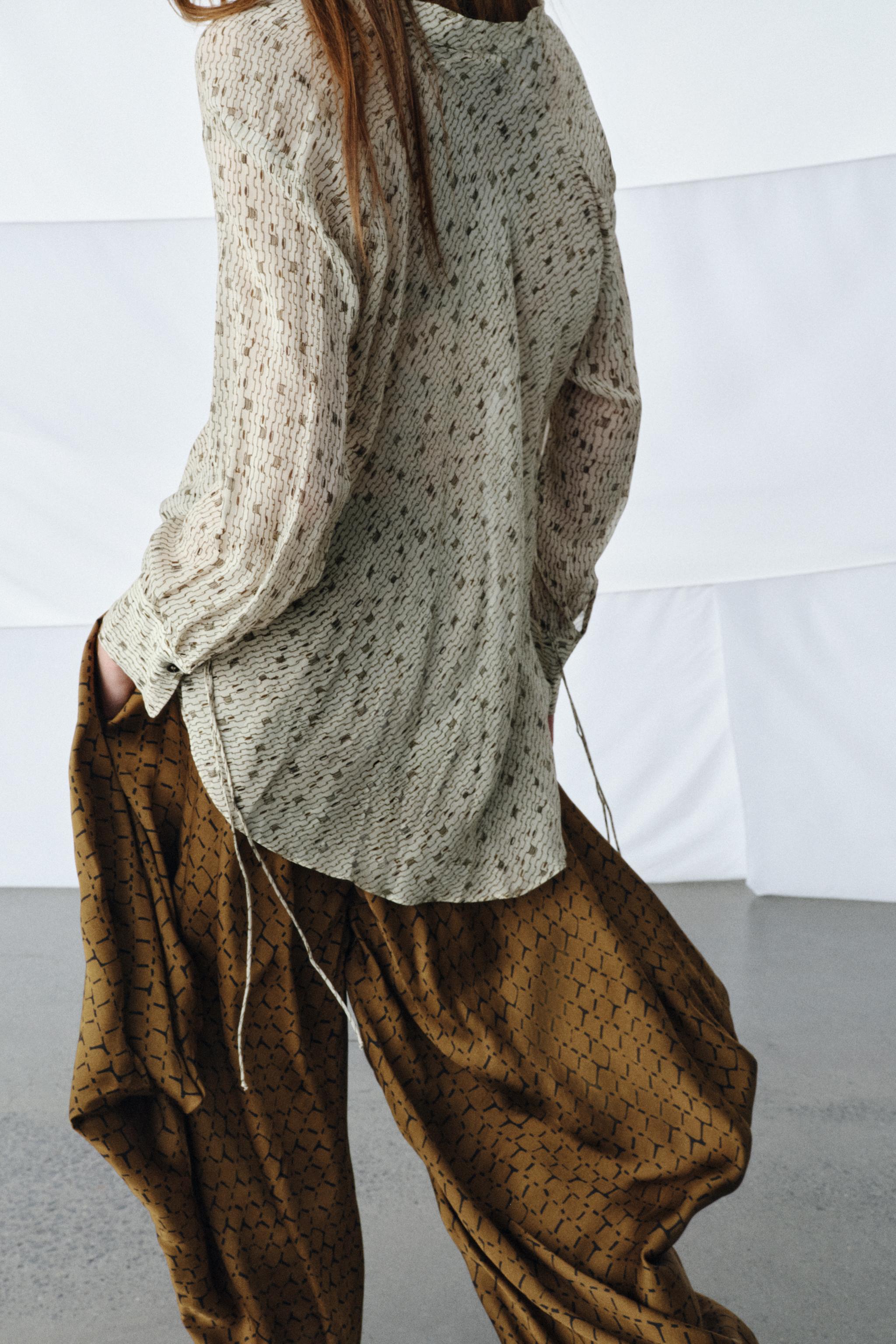ZW COLLECTION PRINTED FLOWY SHIRT