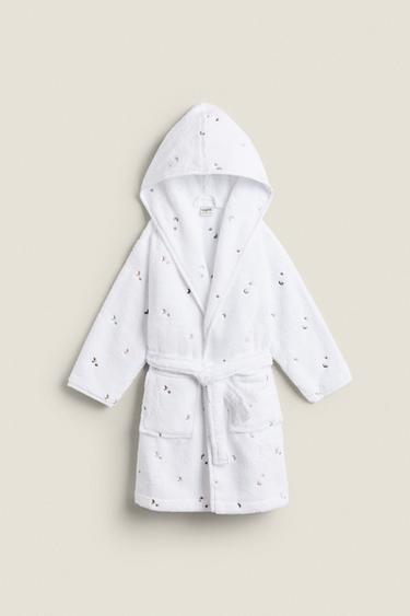 KIDS' MOON AND STAR BATHROBE — Oyster-white 2