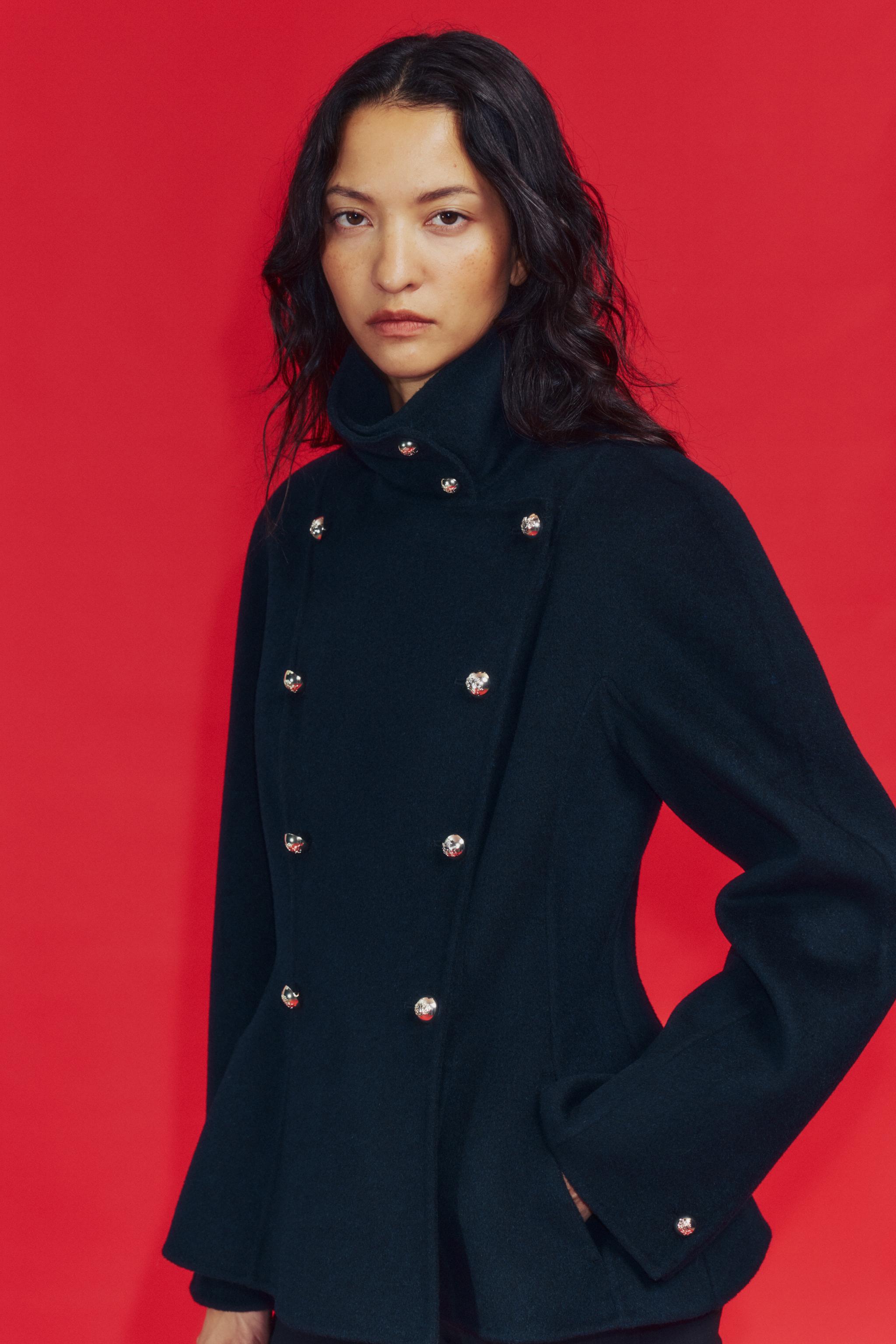 ZW COLLECTION WOOL-BLEND BUTTON JACKET