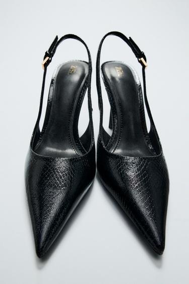 TEXTURED HEELED SHOES - Black by Zara