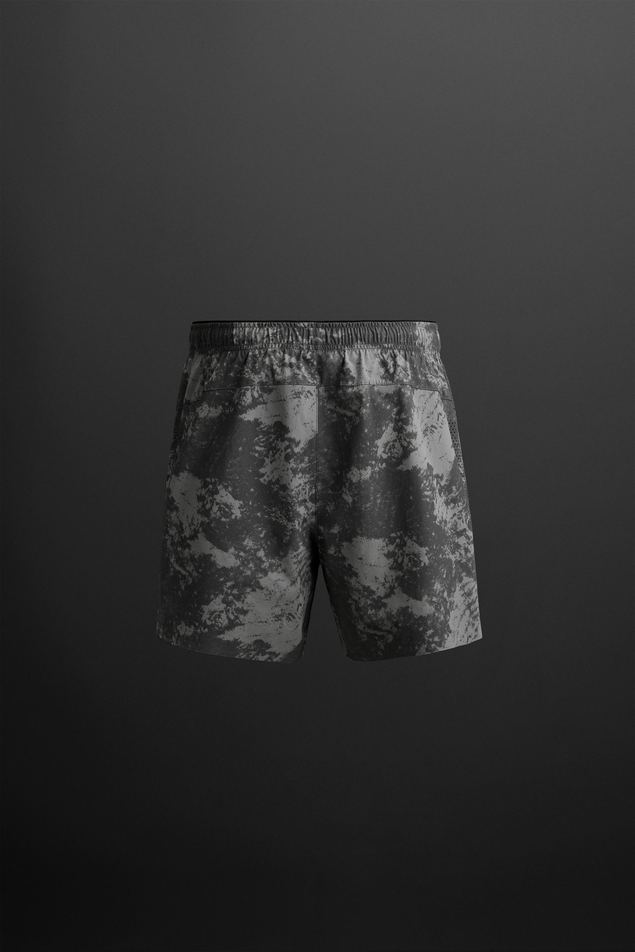 PRINTED TRAINING SHORTS - Blue | ZARA United States