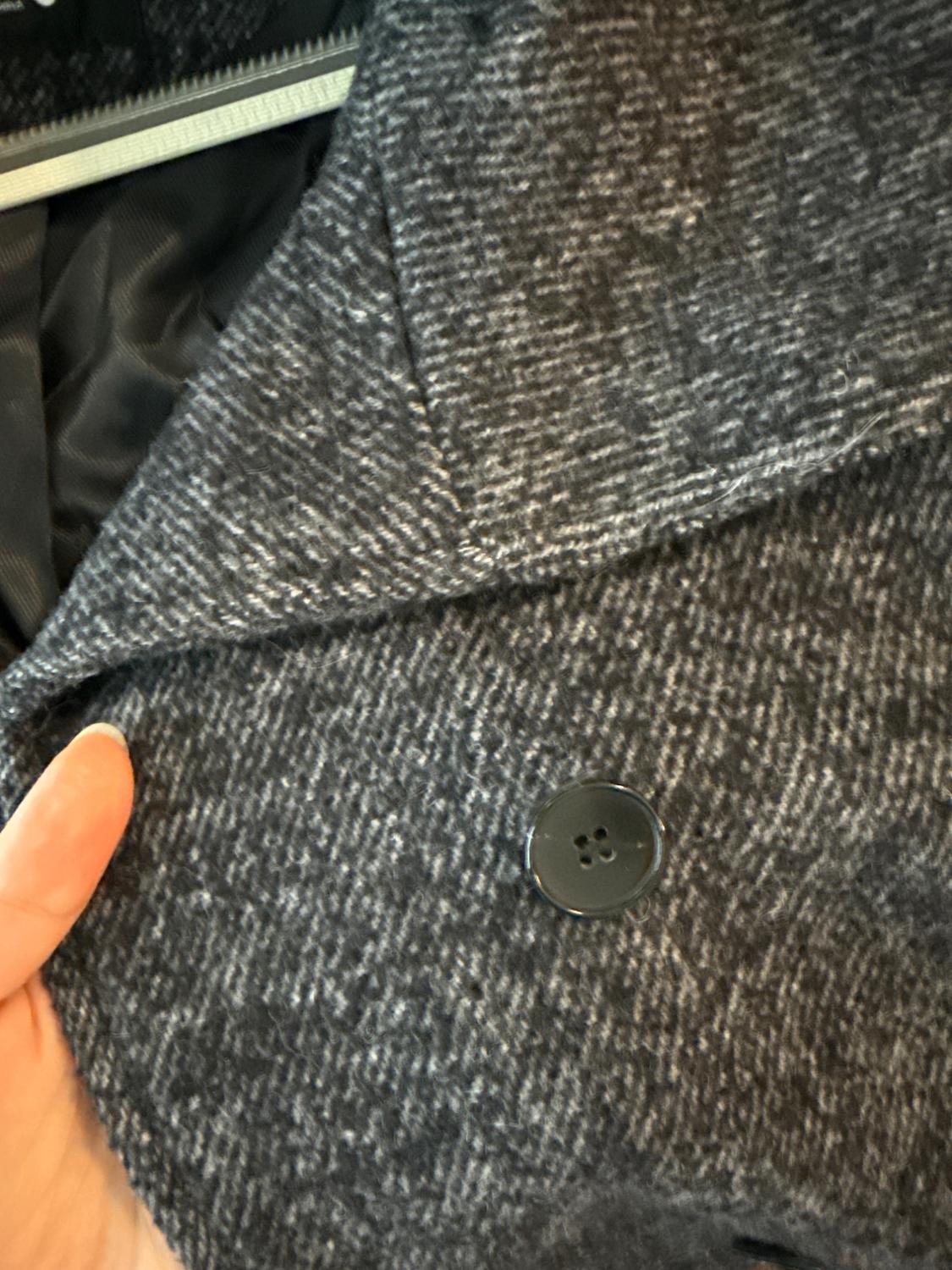 WOOL BLEND HERRINGBONE CROPPED COAT ZW COLLECTION - Image 3