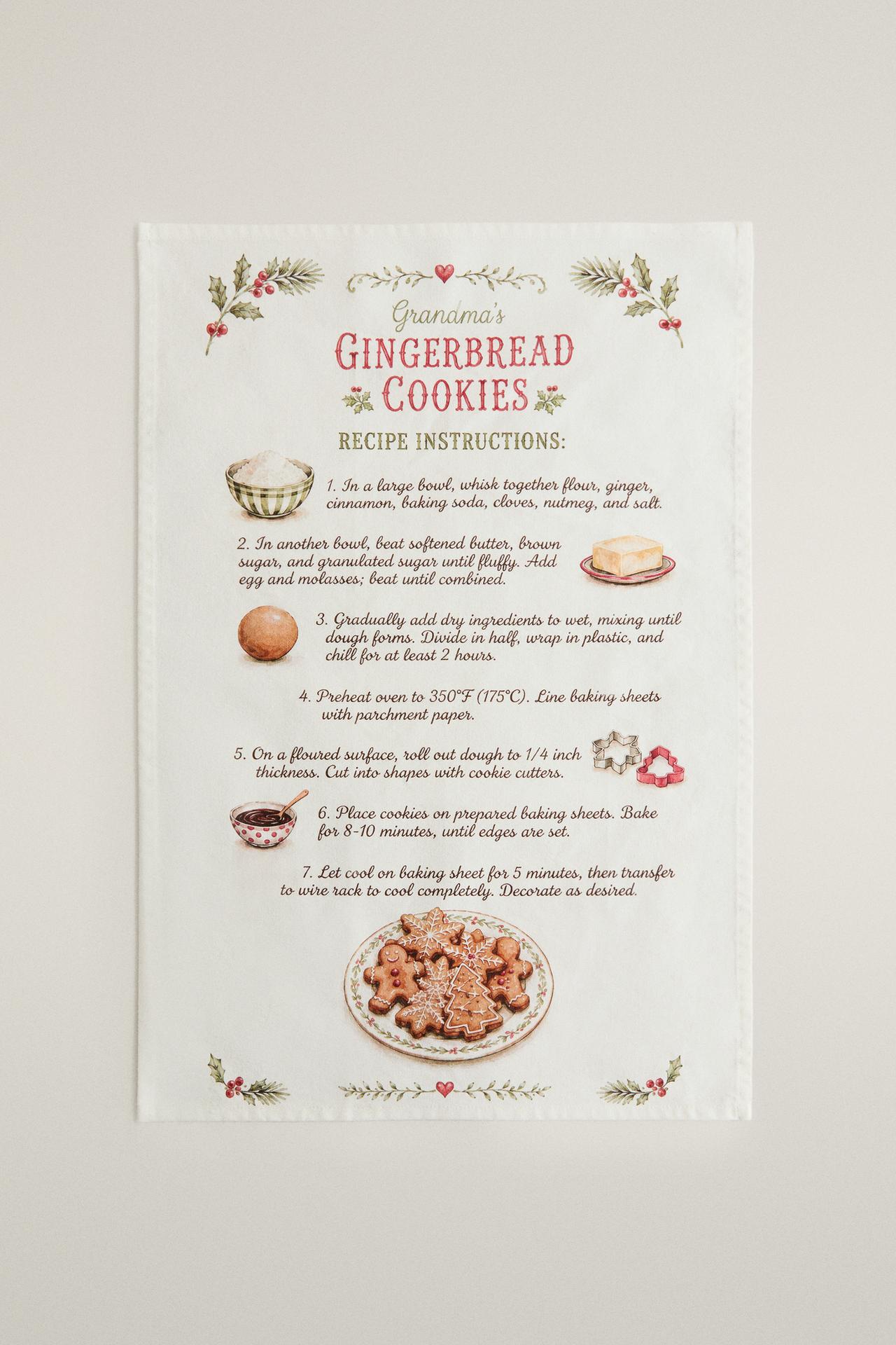 GINGERBREAD CHRISTMAS TEA TOWEL (PACK OF 2) — Green