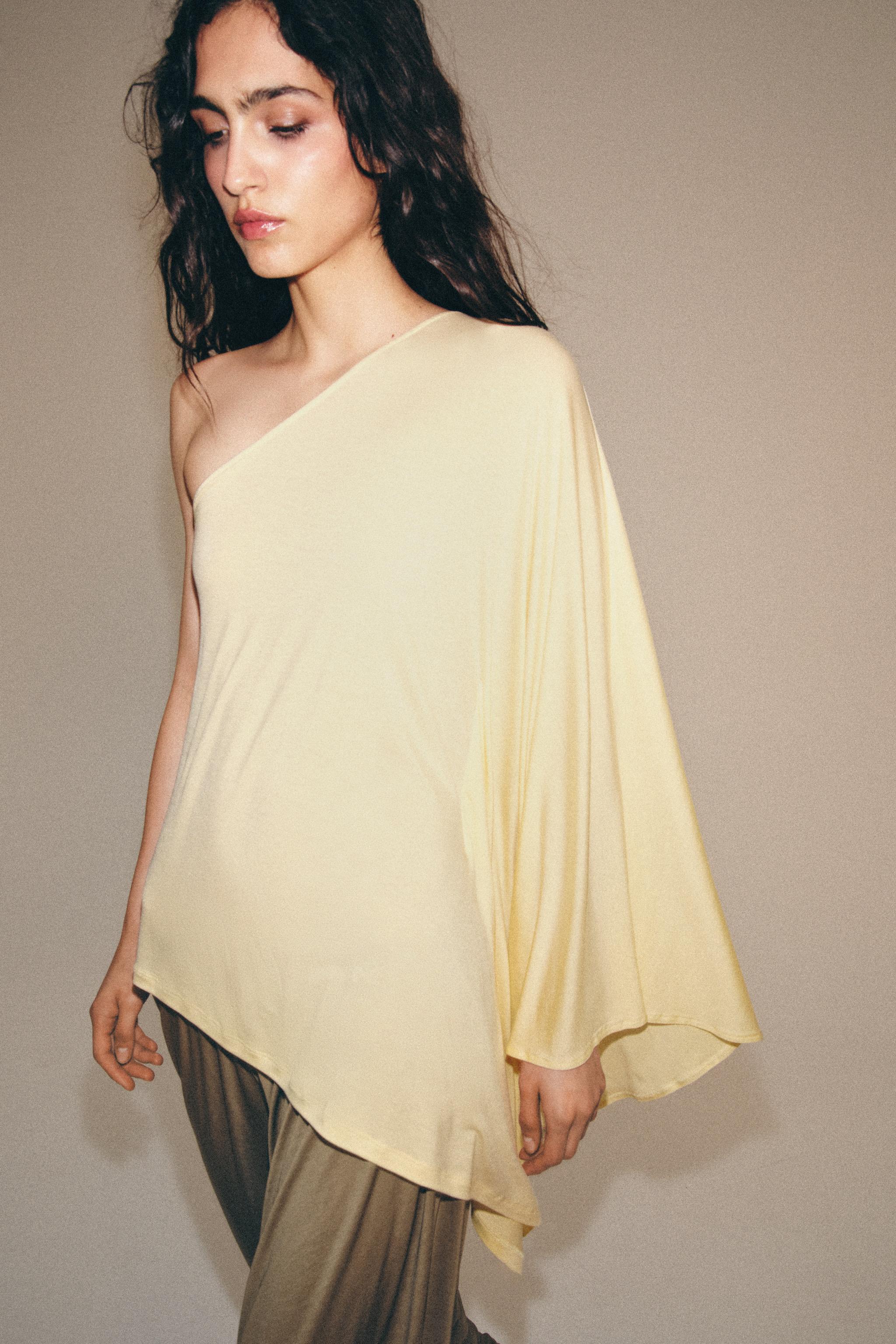 Женские топы Zara ASYMMETRIC CAPE — фото 3