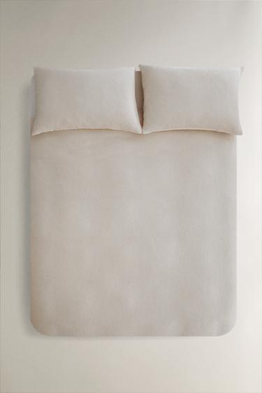 MINI WAFFLE-KNIT COTTON DUVET COVER - Light grey by Zara