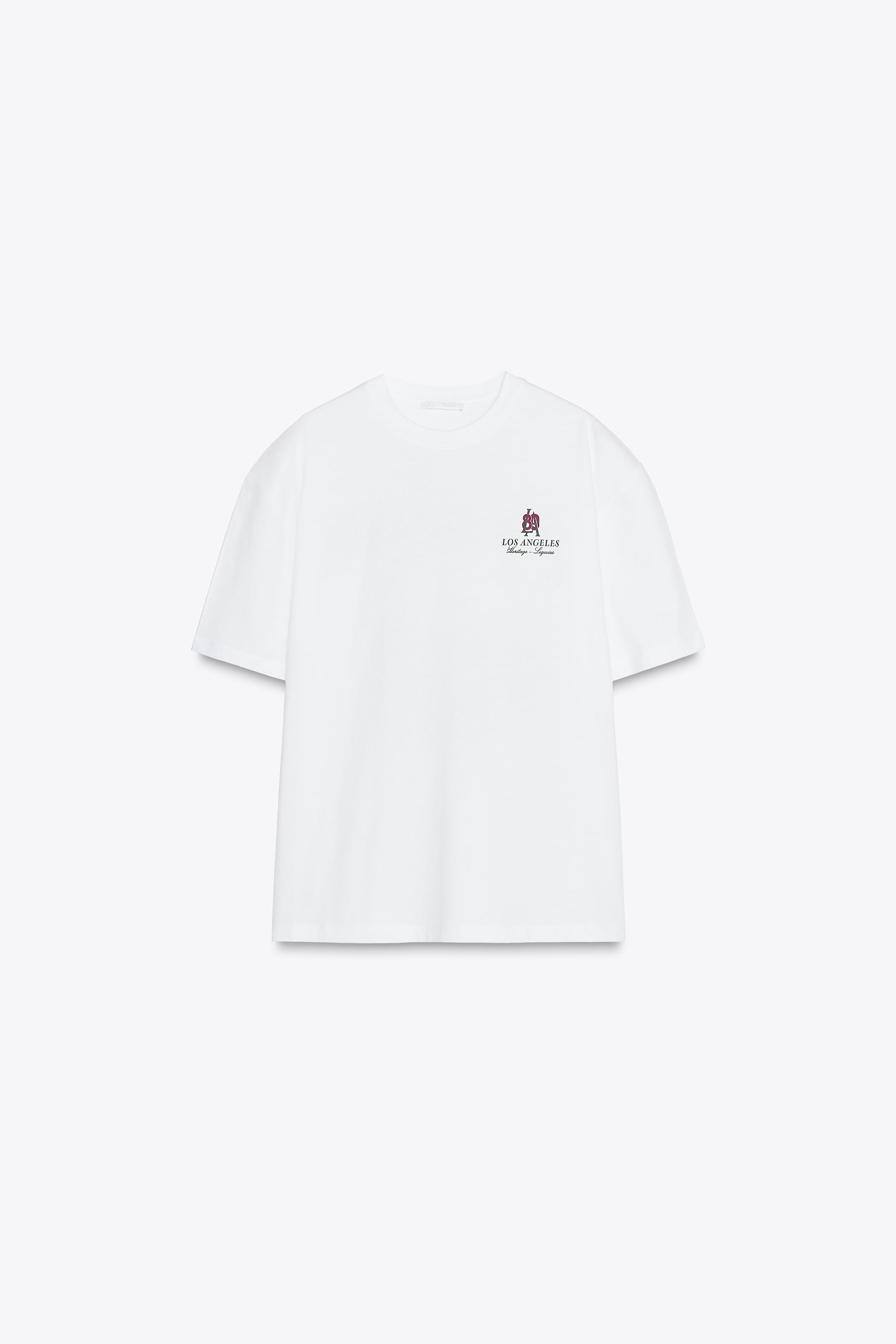 コントラストテキスト Tシャツ - ホワイト | ZARA Japan / 日本