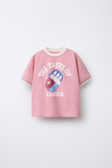 SARDINE PRINT T-SHIRT - Faded pink by Zara