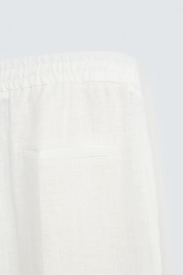 PANTALON DE COSTUME 100 % LIN - Blanc de Zara - Image 7