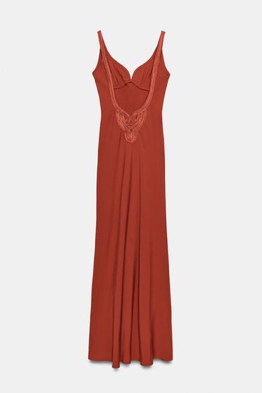 ROBE LONGUE ZW COLLECTION - Rouge orangé de Zara - Image 6