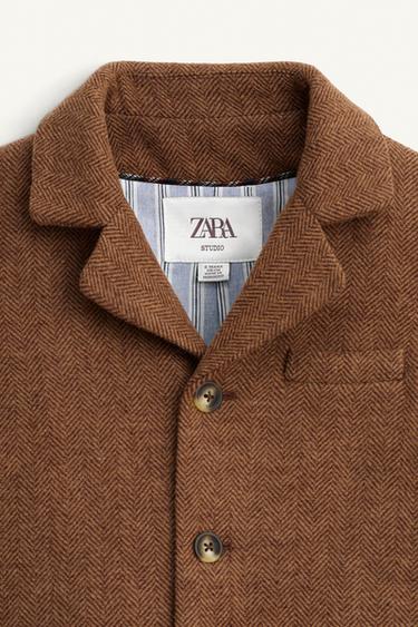 VESTE CHEVRON COUDIÈRES AVEC LAINE LIMITED EDITION - Marron de Zara - Image 6