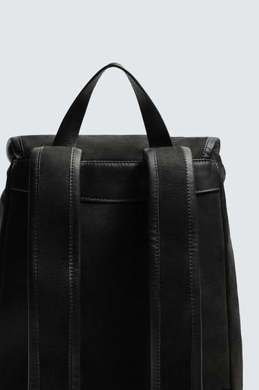 SAC À DOS EN CUIR - Noir de Zara - Image 4