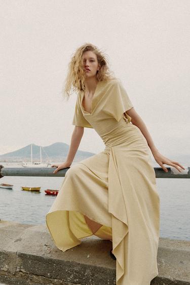 FLOWING V-NECK TOP - Yellow by Zara - Image 6