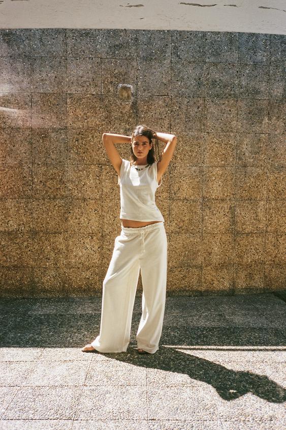 SWEATPANTS AUS FESTEM STOFF Cremefarben ZARA Österreich / Austria