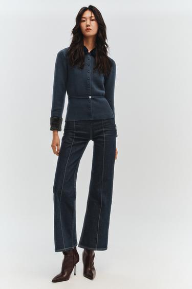 Z1975 HIGH-WAIST FLARE JEANS - Blue by Zara