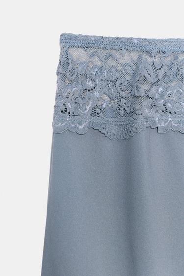 CONTRAST LACE SKIRT - Pastel blue by Zara - Image 5