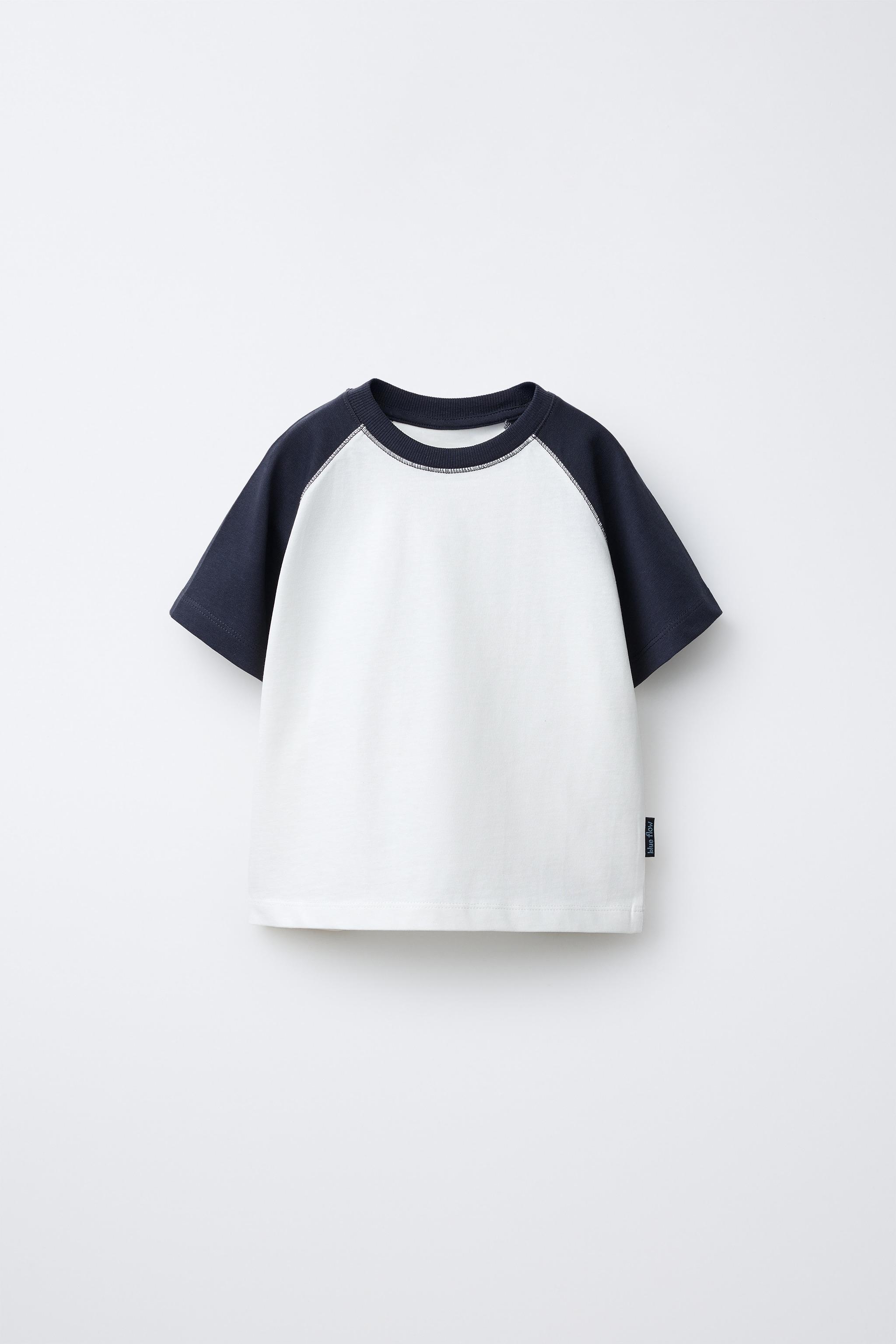 RAGLAN SLEEVE T-SHIRT - Blue | ZARA Saudi Arabia