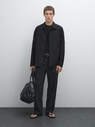 Zara Regular technical jacket - Navy blue