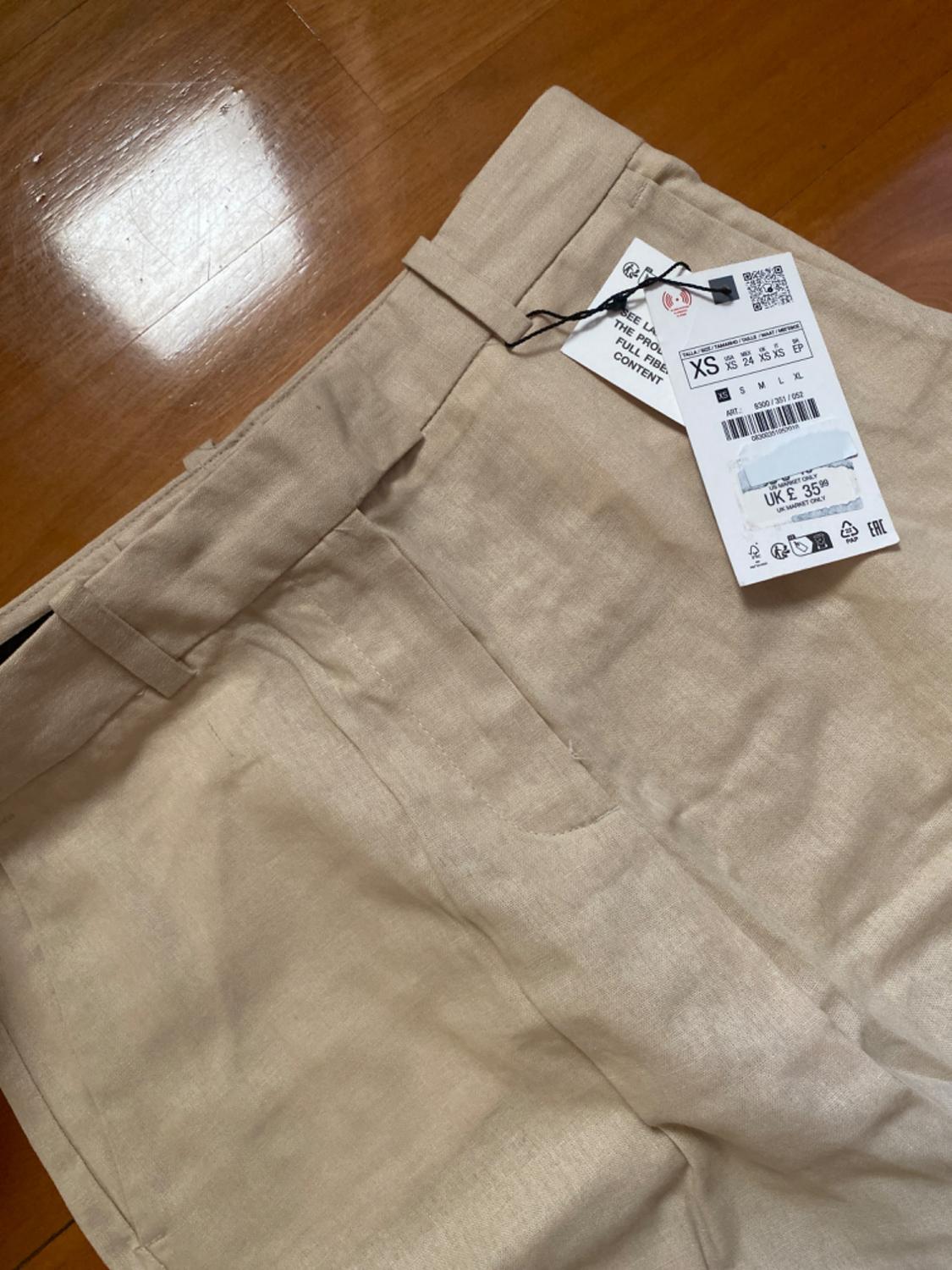 LOW-RISE STRAIGHT-LEG LINEN BLEND TROUSERS - Image 2