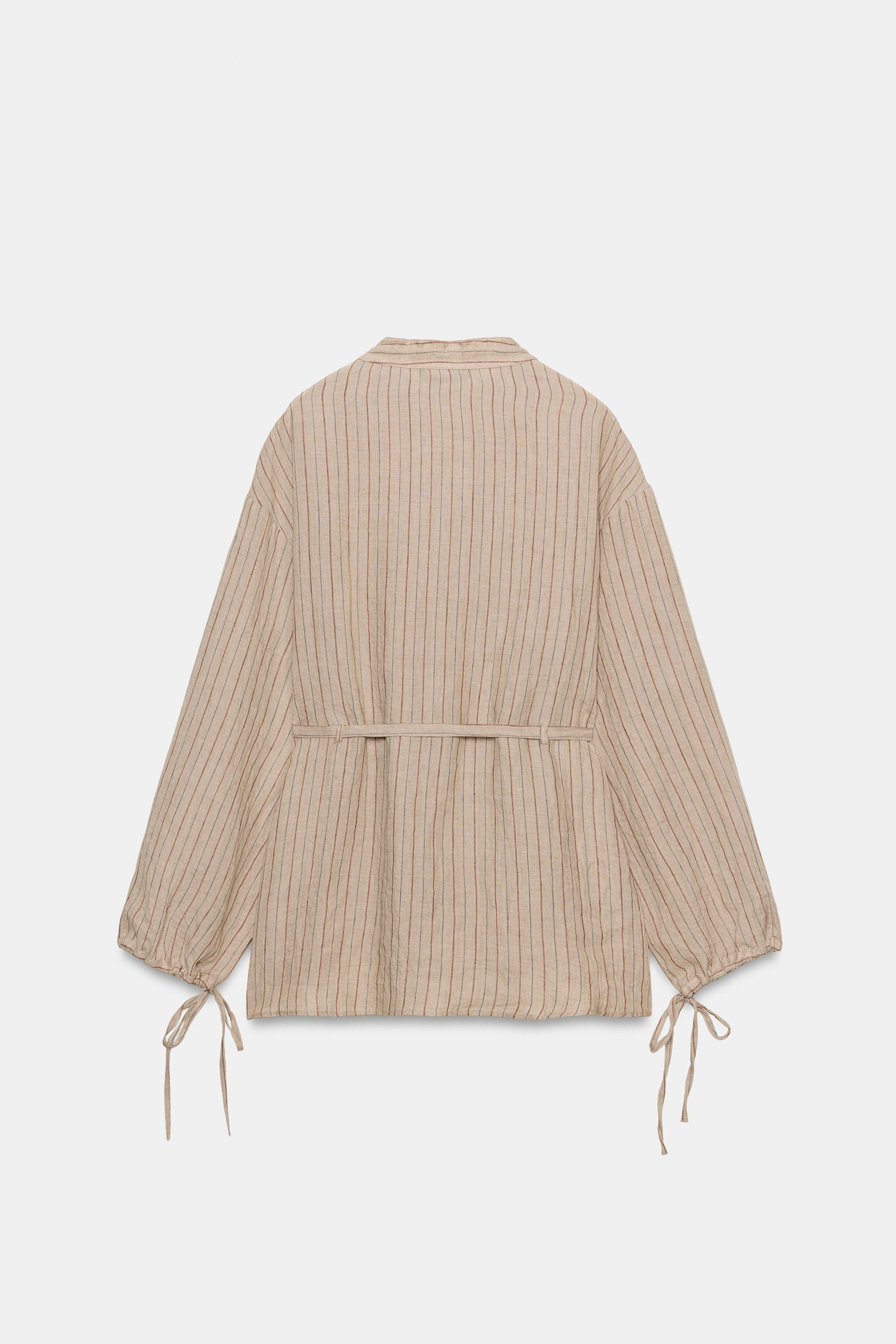ZW COLLECTION STRIPED LINEN SHIRT