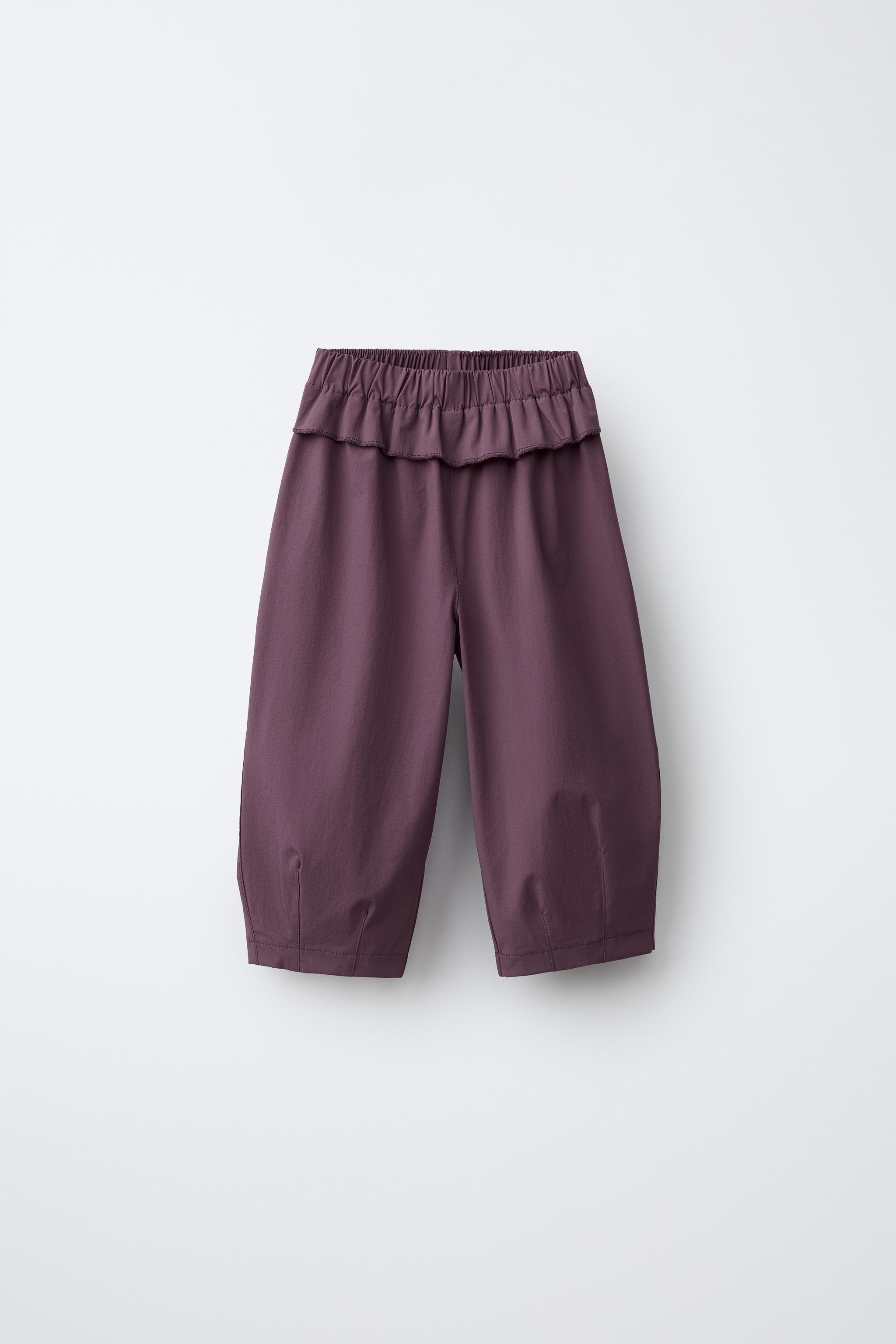 TECHNICAL BALLOON PANTS WITH RUFFLE DETAIL
