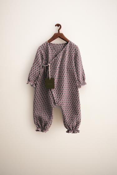 ZARA TIMELESS - COTTON GAUZE FLORAL ONE-PIECE SUIT - Dark pink by Zara - Image 0