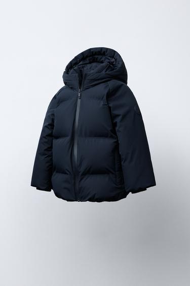 WATER-REPELLENT HOODED PADDED JACKET - Navy blue by Zara - Image 1