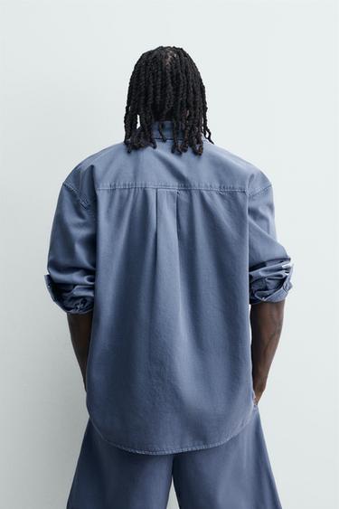 CHEMISE LAVÉE RELAXED FIT - Bleu chiné de Zara - Image 2