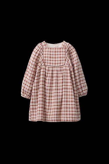 Zara PLAID DRESS - Burnt umber
