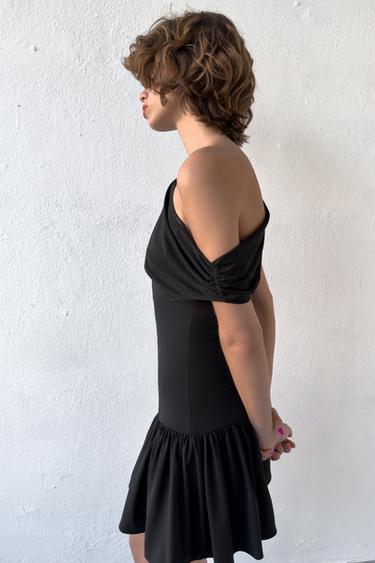 ASYMMETRIC SHORT DRESS - Black by Zara - Image 2