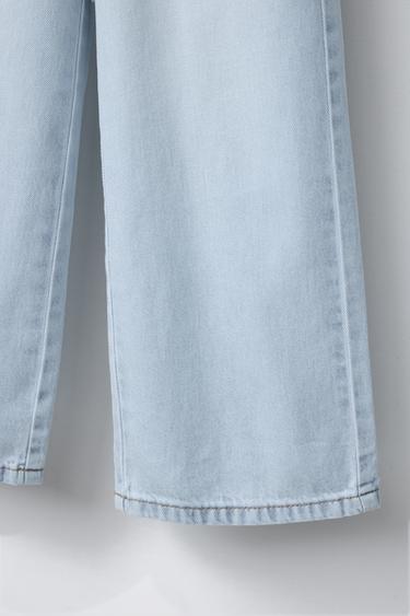 SLIM WAIST WIDE-LEG JEANS - Light blue by Zara - Image 3