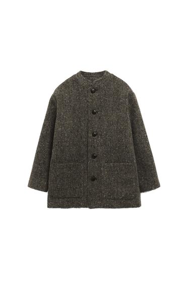 Zara 2-5 YEARS / WOOL BLEND MANDARIN COLLAR COAT LIMITED EDITION - Mink