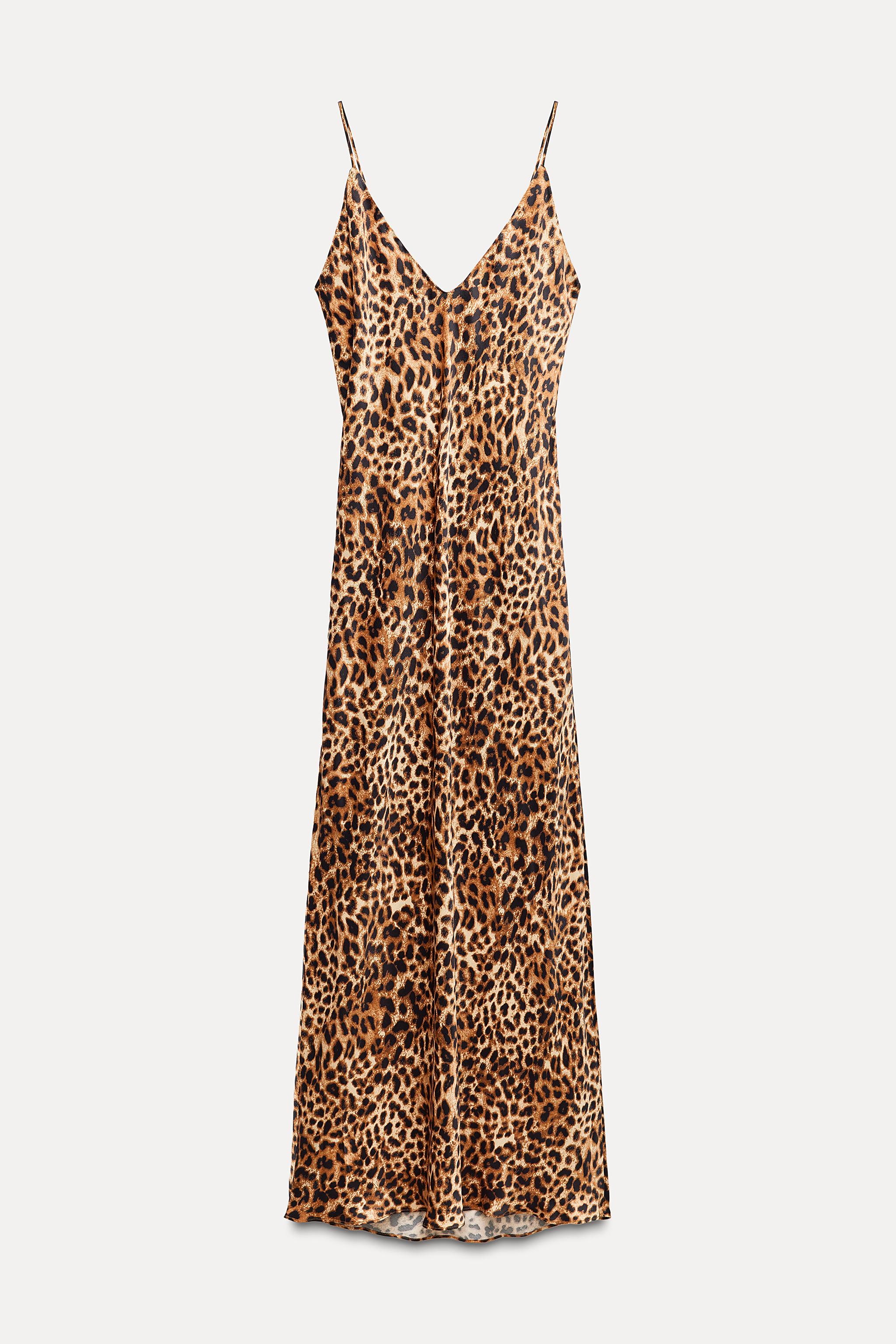 ROBE MI-LONGUE À IMPRIMÉ ANIMAL ZW COLLECTION - Leopard | ZARA France